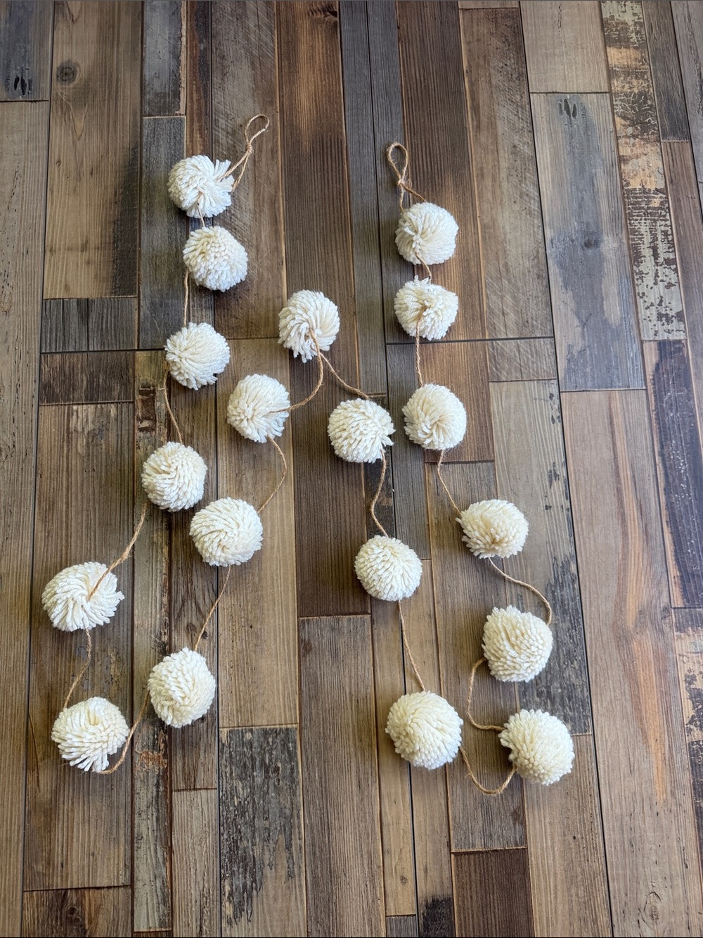 Handmade Cream Pom Pom Garland